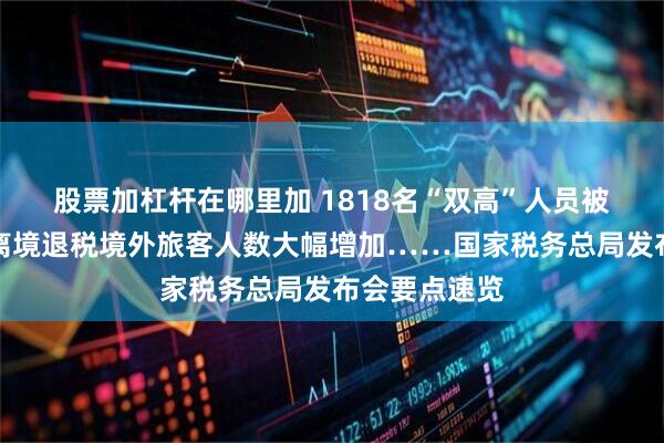 股票加杠杆在哪里加 1818名“双高”人员被查处、办理离境退税境外旅客人数大幅增加……国家税务总局发布会要点速览